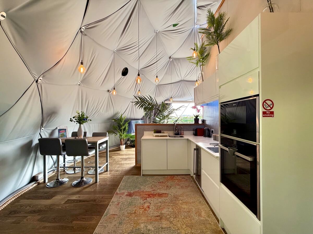 Sunridge Geodome Kitchen in daytime. 