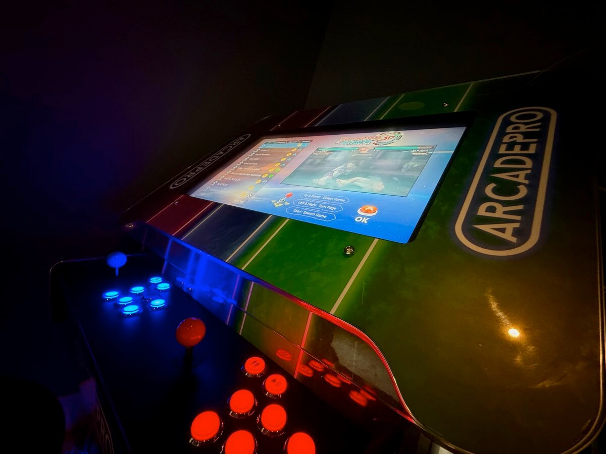 Arcade machine games in The Hub.